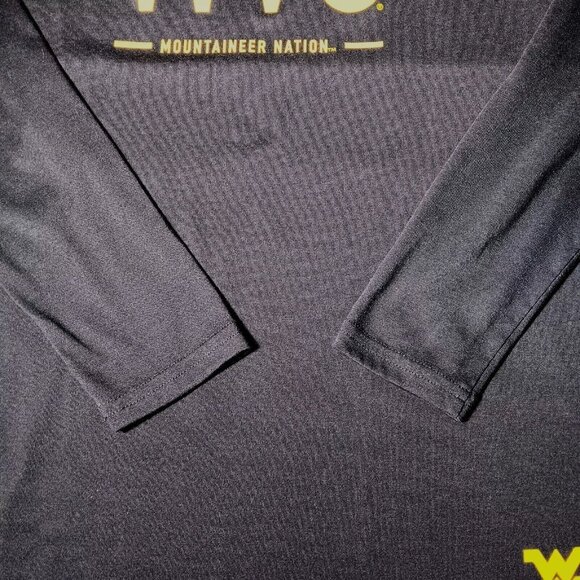 WVU Mountaineer Nation Shirt Nike Dri Fit Medium Long Sleeve West Virginia Blue - Picture 6 of 9